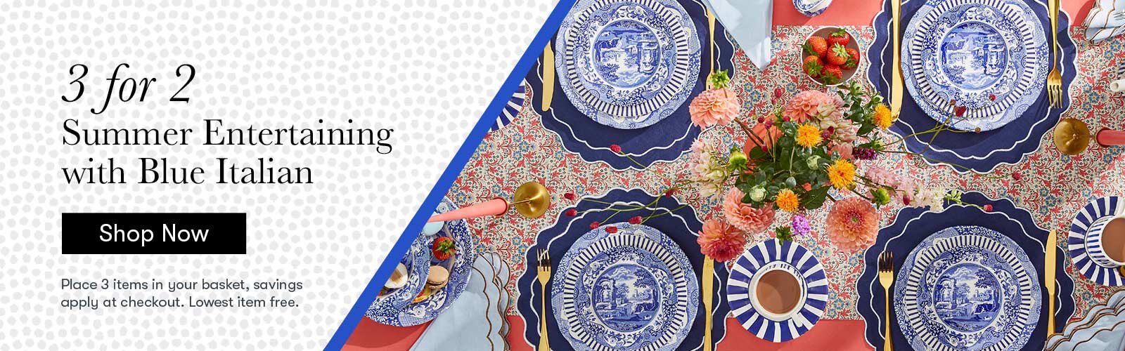 3 for 2, Summer Entertaining with Blue Italian 